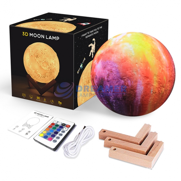 3D Moon Lamp Painted Lights